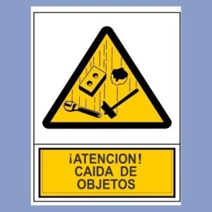 Cartel de obra - atencion caída de objetos - hps seguridad