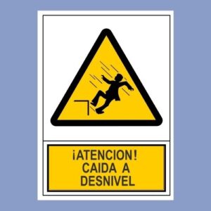Cartel de obra - Atención caída a desnivel - hps seguridad