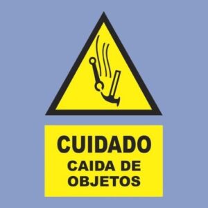 Cartel de obra - cuidado caída de objetos - hps seguridad