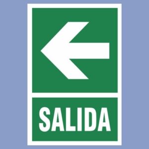 Cartel de obra - salida flecha izquierda - hps seguridad