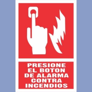 Señalética de indeci - botón de alarma contra incendio - hps seguridad