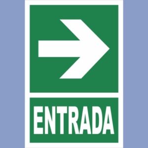 Señalética de indeci - entrada flecha derecha - hps seguridad