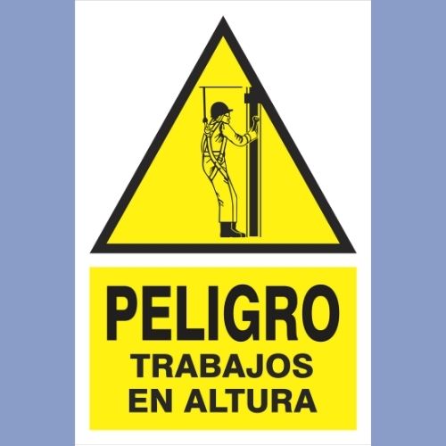 Señalética de indeci - peligro trabajos en altura - hps seguridad