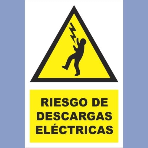 Señalética de indeci - riesgo descargas eléctricas - hps seguridad