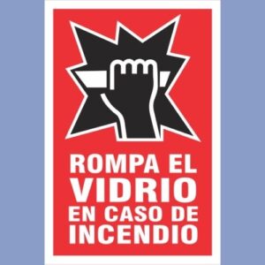 Señalética de indeci - rompa el vidrio - hps seguridad