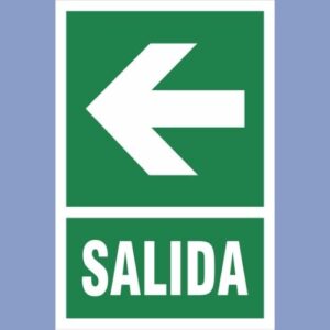 Señalética de indeci - salida flecha izquierda - hps seguridad
