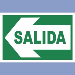 Señalética de indeci - salida flecha horiz izq - hps seguridad