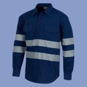 Camisa drill antiflama azul - hps seguridad