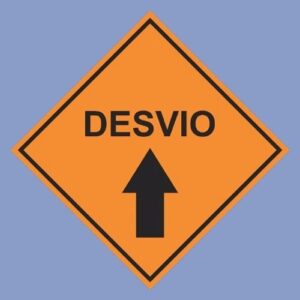 Cartel de señalización de vial desvío circular - hps seguridad