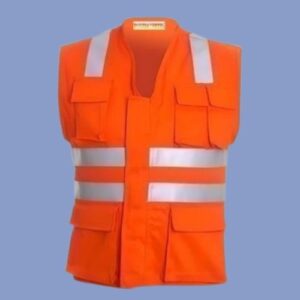 Chaleco drill naranja con cinta H - hps seguridad