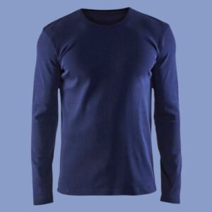 Polo algodón azul marino manga larga - hps seguridad