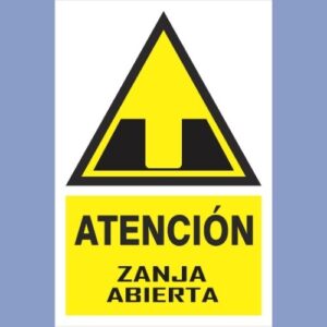 Señalética de indeci - atención zanja abierta - hps seguridad