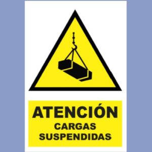Señalética de indeci - Atención Cargas Suspendidas - hps seguridad