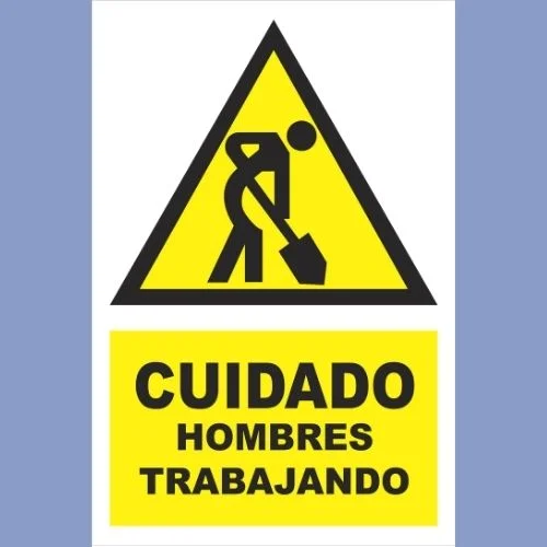 Señalética de indeci - cuidado hombres trabajando - hps seguridad