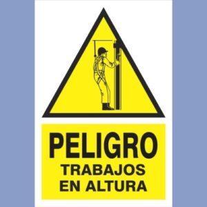 Señalética de indeci - peligro trabajos en altura - hps seguridad