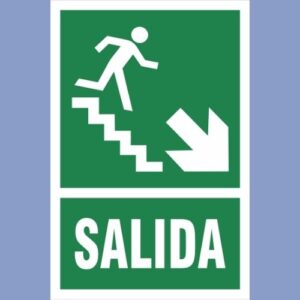 Señalética de indeci - salida bajar escalera derecha - hps seguridad