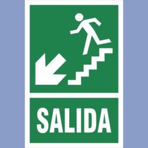Señalética de indeci - salida bajar escalera izq - hps seguridad