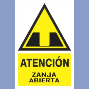 Señalética de indeci - Atención Zanja Abierta - hps seguridad