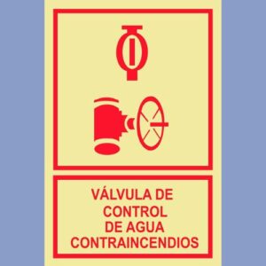 Señalética-fotoluminiscente válvula de control de agua - hps