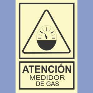 Señalética de indeci - fotoluminiscente atención medidor de gas - hps seguridad