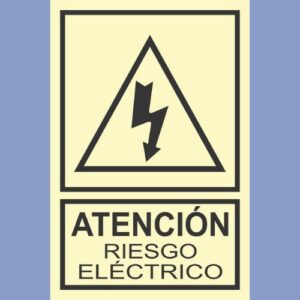 Señalética de indeci - fotoluminiscente riesgo eléctrico - hps seguridad